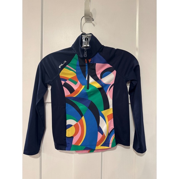 RLX Ralph Lauren Other - RLX Ralph Lauren Girls Navy Multi Geometric Abstract Quarter Zip Top Size S 7
